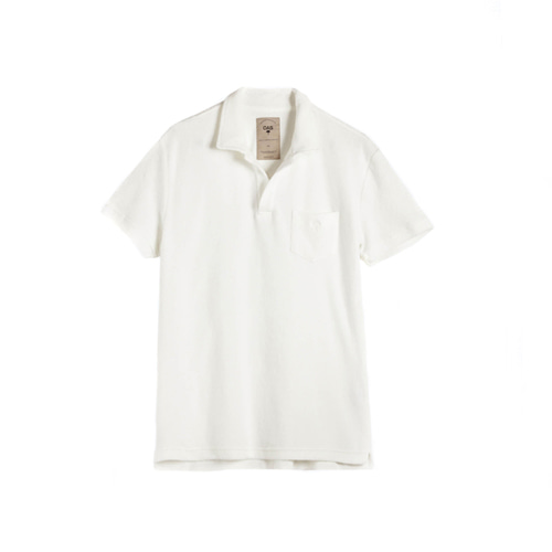 OAS - Solid White Terry Skipper Collar Shirt