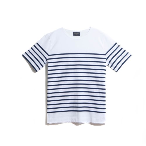 Le Minor -  Sailor Stripe T-Shirt (D5) - Blanc/Marine