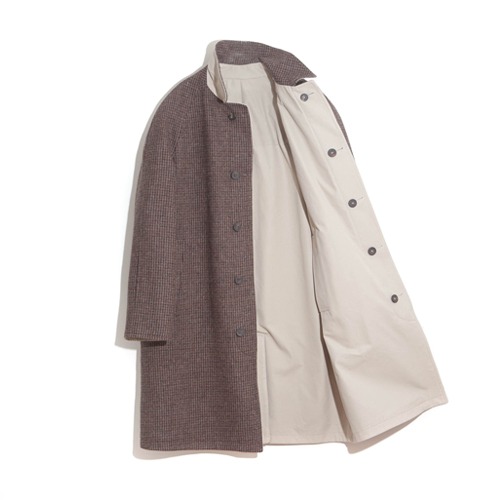 Chrysalis - Runcorn Reversible Coat -  Light Stone Cotton / Russet Estate Chrysalis Tweed