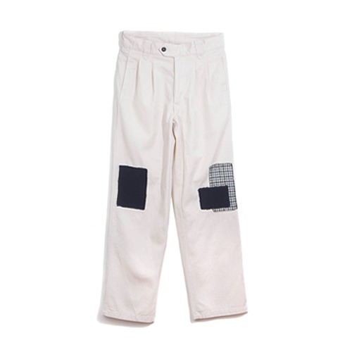 Peregrine - Yarmouth Work Trouser - Cream Cotton/Tweed Patch