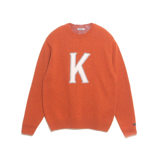 Knickerbocker - &quot;K&quot; Wool Sweater - Orange