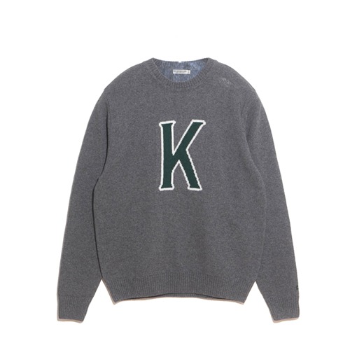 Knickerbocker - &quot;K&quot; Wool Sweater - Charcoal