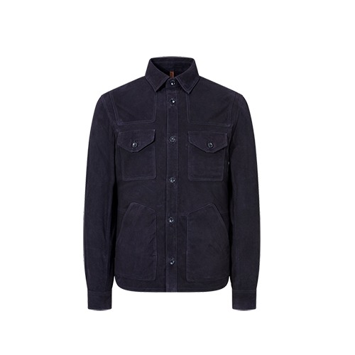 Coloniaire - Chemise Goat Suede Overshirt - Midnight Blue