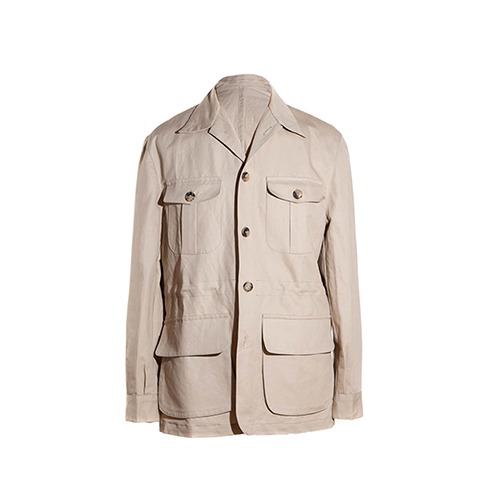 Justo Gimeno -  Cotton Linen Sahara Jacket - Beige