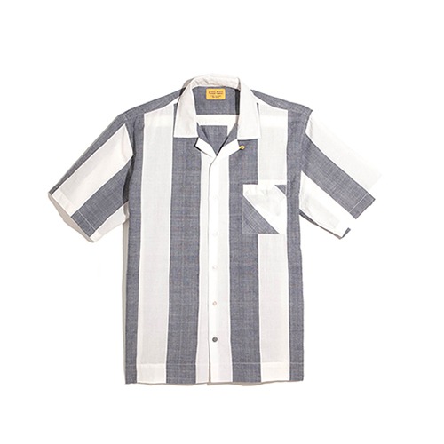 Original Madras Trading Company - Short Sleeve Madras Cuban Shirt - Grey Stripe (OM42767.01)