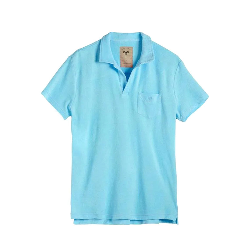 Solid Turquoise Terry Skipper Collar Shirt