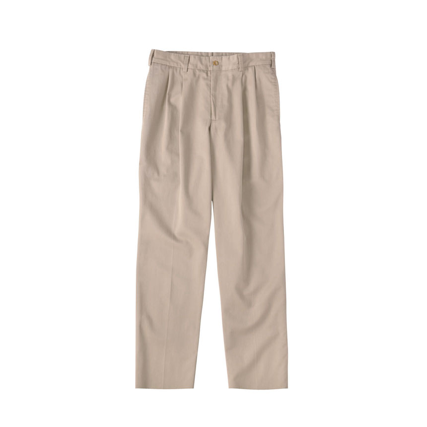 M2P Classic Fit Pleated Original Twill Pants - Khaki