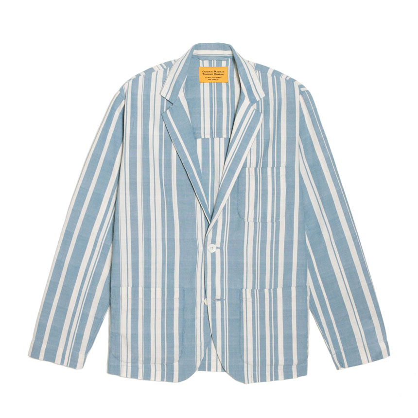 Two Button Summer Jacket - Blue Stripe - BARBERSHOP